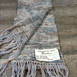 Handwoven Rayon Chenille Scarf by Lois C. Macknik “Harmony Print” 7x71.5